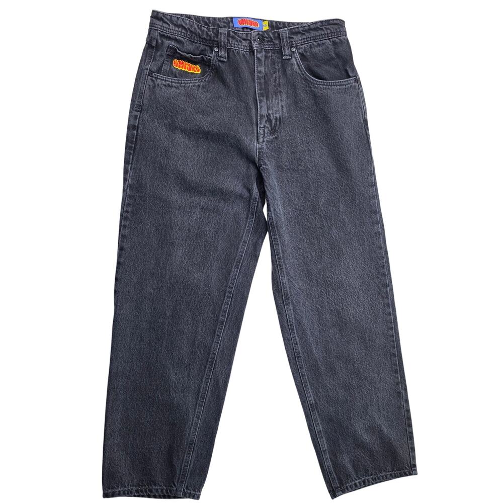 Empyre Black Baggy Skate Jeans Mens 30 Wide Leg Y2K Streetwear Denim